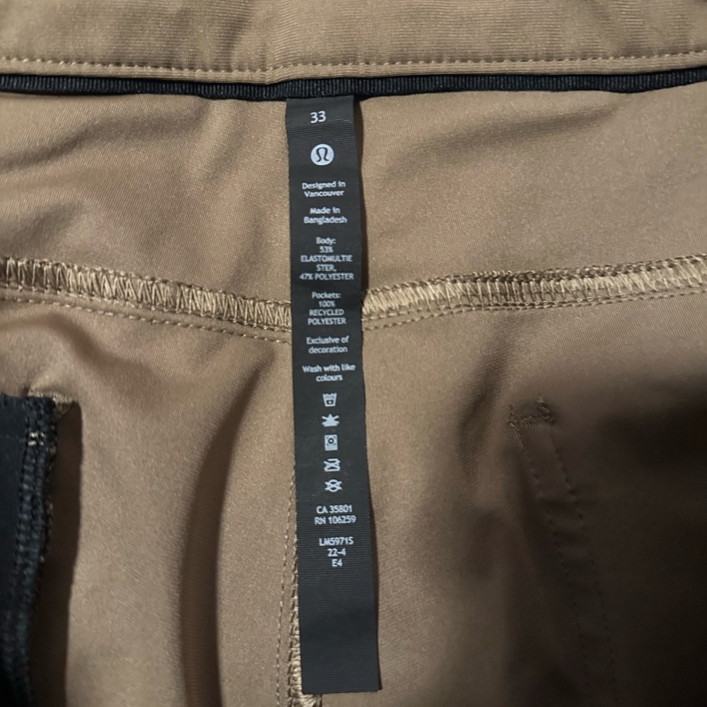 lululemon Men’s Slim ABC Pant - Artifact (Tan) - Picture 3 of 5